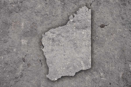 Map of Western Australia on weathered concreteの写真素材