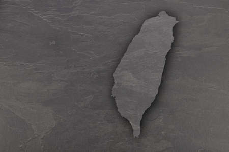 Map of Taiwan on dark slateの写真素材