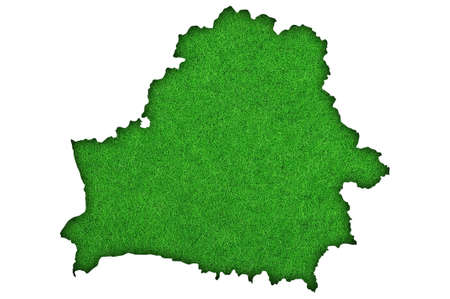 Map of Belarus on green feltの写真素材