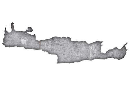 Map of Crete on weathered concreteの写真素材