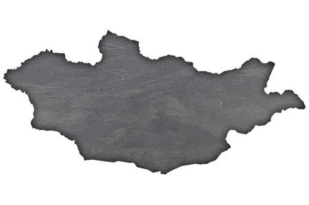 Map of Mongolia on dark slateの写真素材