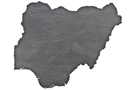 Map of Nigeria on dark slateの写真素材