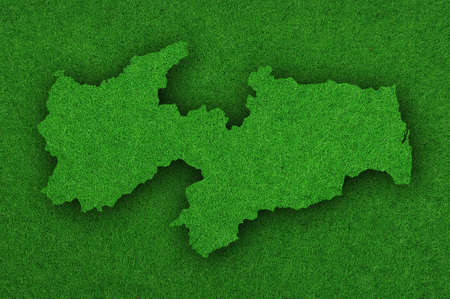 Map of Paraiba on green feltの写真素材