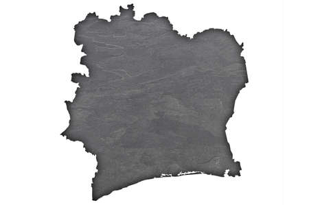 Map of Ivory Coast on dark slateの写真素材