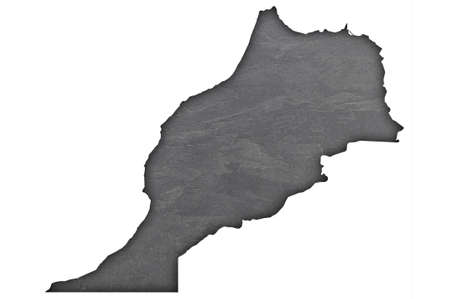 Map of Morocco on dark slateの写真素材
