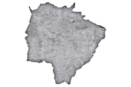 Map of Mato Grosso do Sul on weathered concreteの写真素材