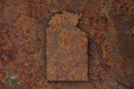 Map of Northern Territory on rusty metalの写真素材