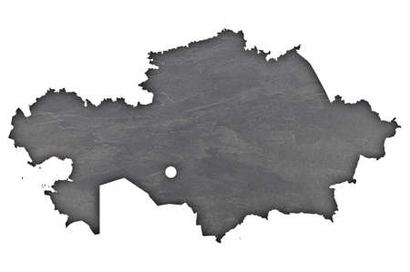 Map of Kazakhstan on dark slateの写真素材