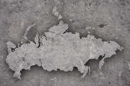 Map of Russia on weathered concreteの写真素材