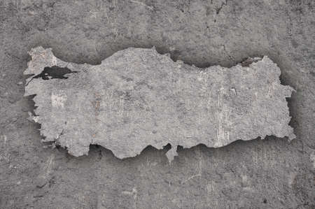 Map of Turkey on weathered concreteの写真素材