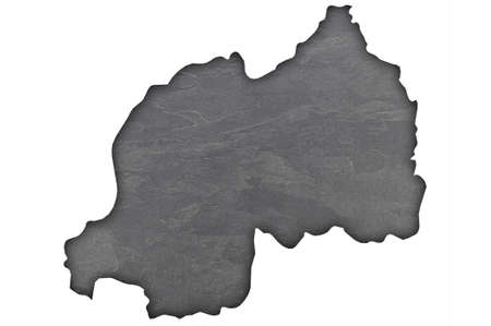 Map of Rwanda on dark slateの写真素材