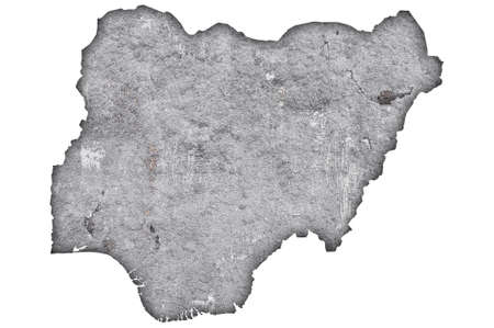 Map of Nigeria on weathered concreteの写真素材