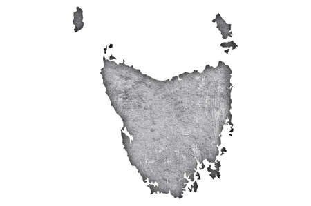 Map of Tasmania on weathered concreteの写真素材