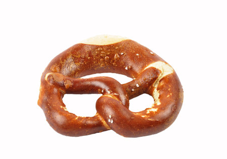 Hearty pretzels on a white backgroundの写真素材