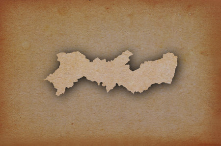 Accurate and detailed map of Pernambuco on grunge paperの写真素材