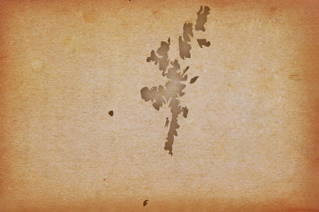 Accurate and detailed map of Shetland Islands on grunge paper