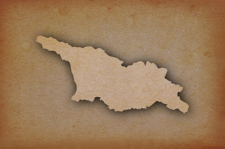 Accurate and detailed map of Georgia on grunge paperの写真素材