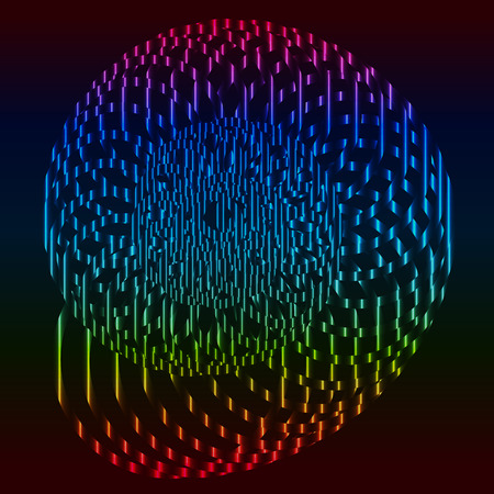 Rainbow neon snail house, abstract vector backgroundのイラスト素材