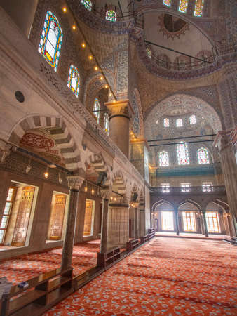 carpeted Interior of blue mosque