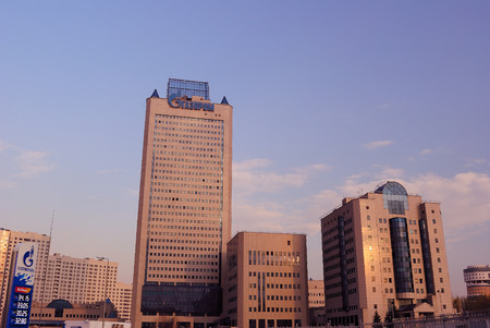 Moscow, Russia - April 21, 2014 - Gazprom headquarters office buildingsのeditorial素材
