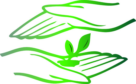 Plant in handsのイラスト素材