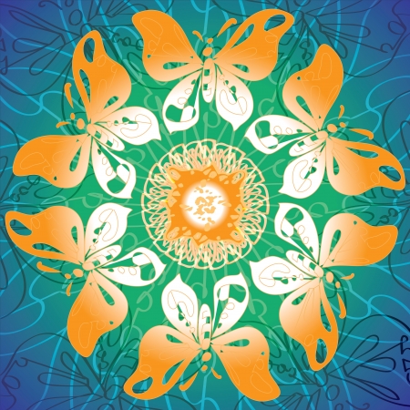 green-blue-orangeのイラスト素材