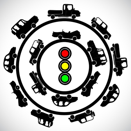 The cars on the roads in cityのイラスト素材