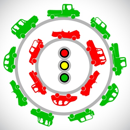 The cars on the roads in cityのイラスト素材