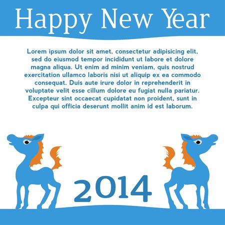 Horse. Happy new year 2014. のイラスト素材