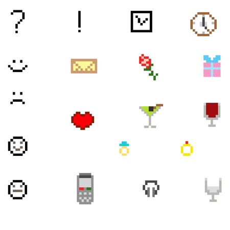 Set pixel icon  vector  emotions