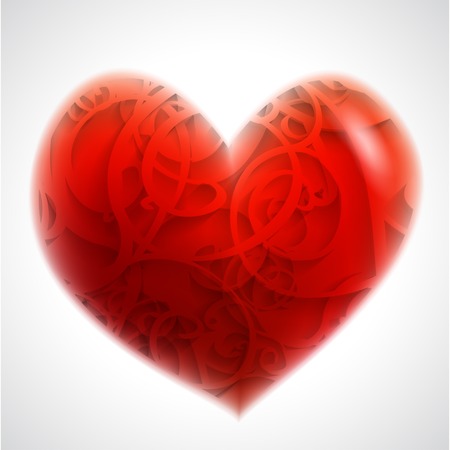 Illustration with a red valentine heartのイラスト素材