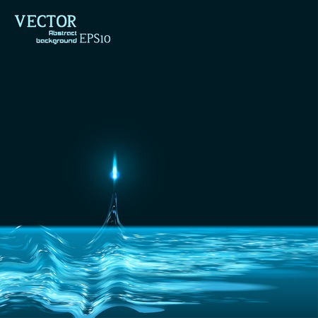 Lights on blue background bokeh effect. Vector EPS 10のイラスト素材