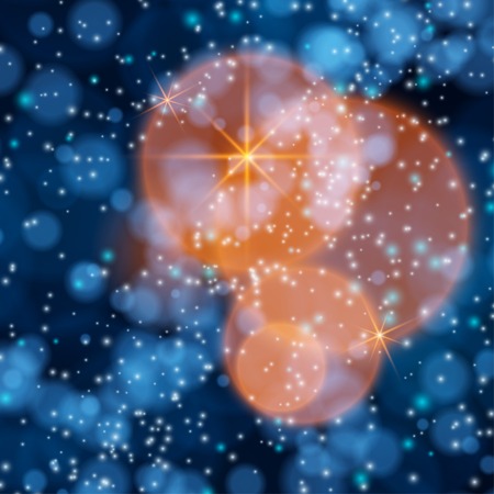 Lights on blue background bokeh effect. Vector EPS 10のイラスト素材