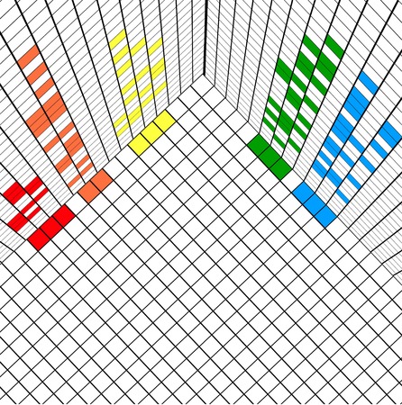 abstract square pixel mosaic background with gridのイラスト素材