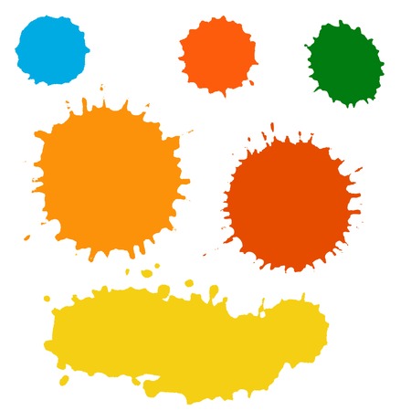 Collection of paint splash. Vector set of brush strokes. Isolatedのイラスト素材
