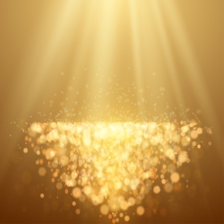 Lights on yellow background bokeh effect. Vector EPS 10のイラスト素材