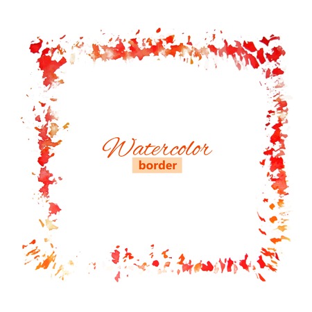 red watercolor frame  Vector illustrationのイラスト素材