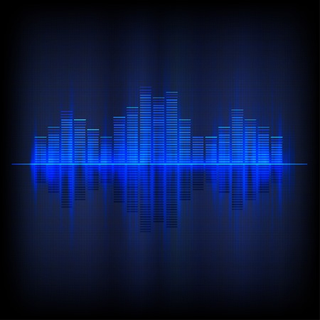 Digital blue light Equalizer background. Vector illustrationのイラスト素材