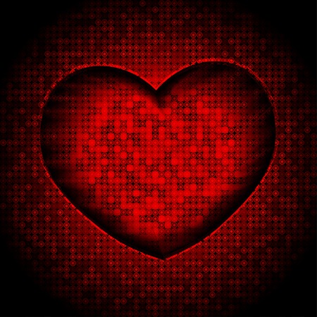 red techno heart background vectorのイラスト素材
