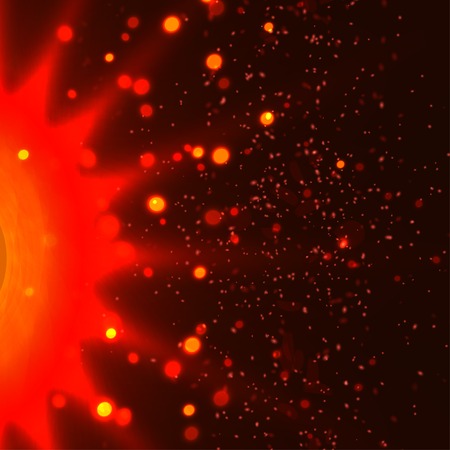 Sun fire and bokeh background vector illuestrationのイラスト素材