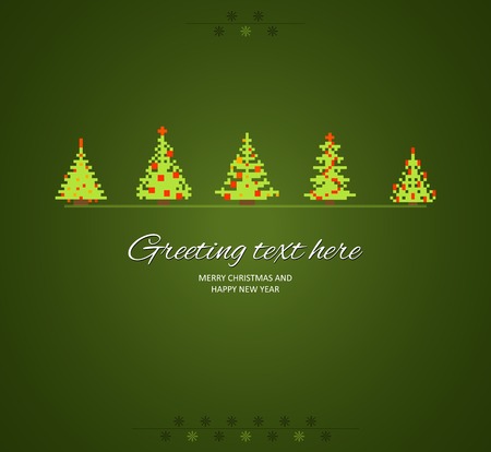 Fir-trees winter retro background. Vector illustration.のイラスト素材