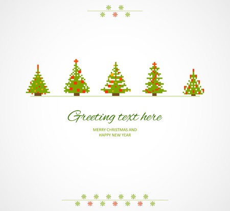 Fir-trees winter retro background. Vector illustration.のイラスト素材