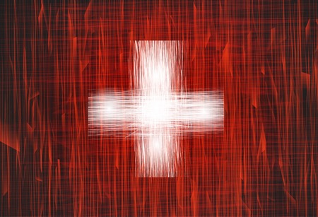 A swiss flag with a grunge textureのイラスト素材