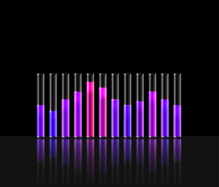 illustration of music in transparent equaliser bar in black backgroundのイラスト素材
