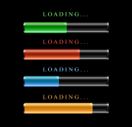 Four modern preloaders or progress loading bars. Vector illustration.のイラスト素材