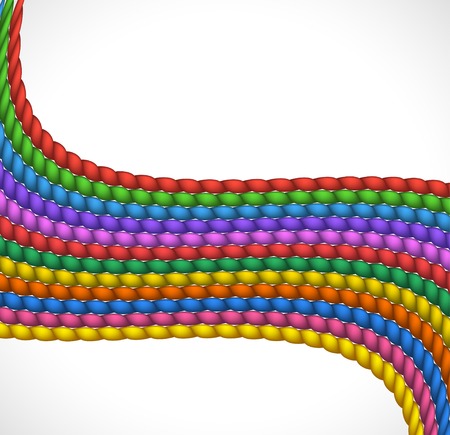 Different Colored Rope on white background  eps 10のイラスト素材