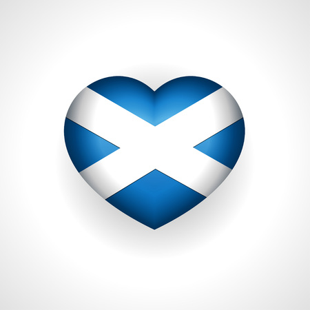 Scotland, heart with scottish flag, love signのイラスト素材