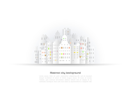 Abstract background with building 3D Paper, vectorのイラスト素材