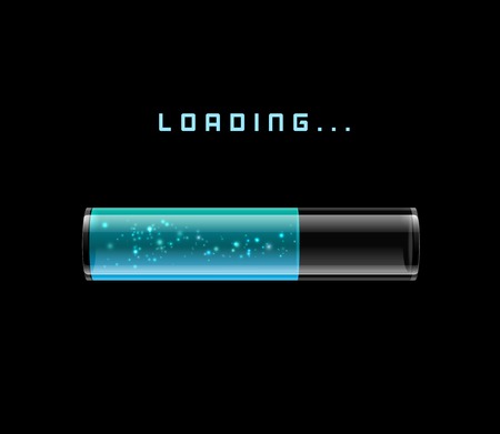 blue Loading Bars with shine sparkling, illustrationのイラスト素材
