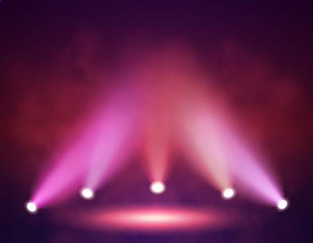Spotlight on stage for your design. Colorful light. Vector illustration.のイラスト素材